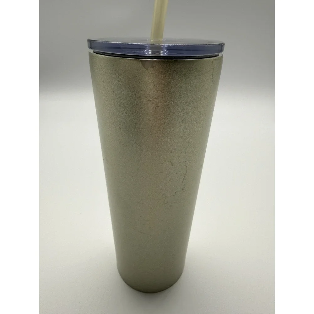 Starbucks 24 oz. Stainless Steel Silver Siren Cold Cup Tumbler‎ w/ Black Lid